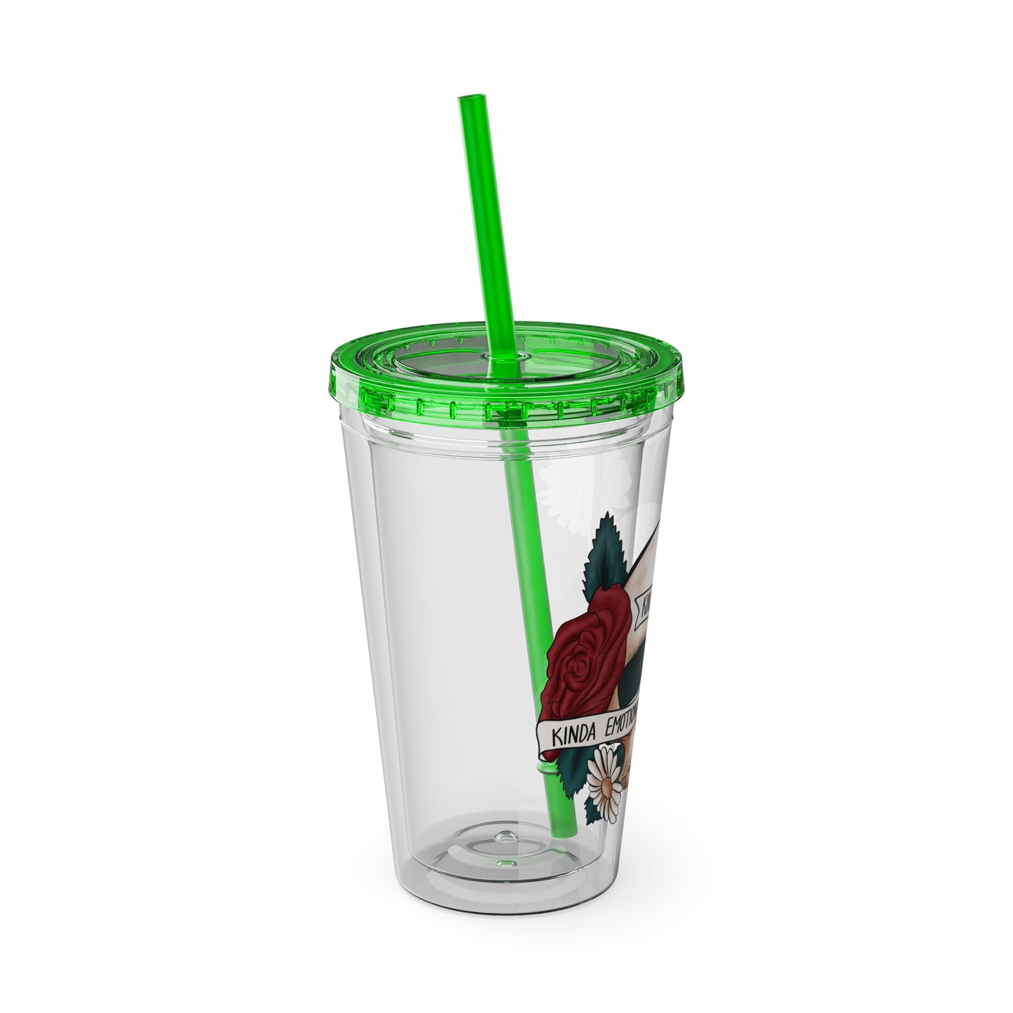 Kinda Emotional/Emotionless Sunsplash Tumbler with Straw, 16oz