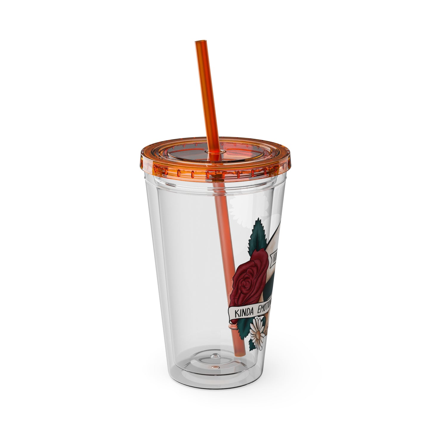 Kinda Emotional/Emotionless Sunsplash Tumbler with Straw, 16oz