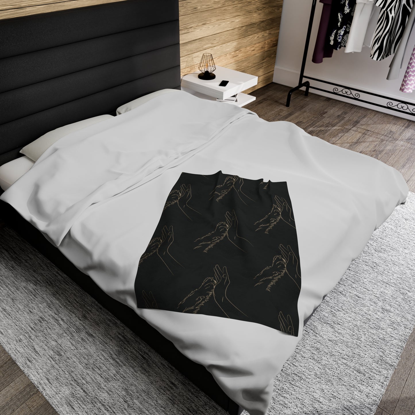 Paw & Hand Velveteen Plush Blanket