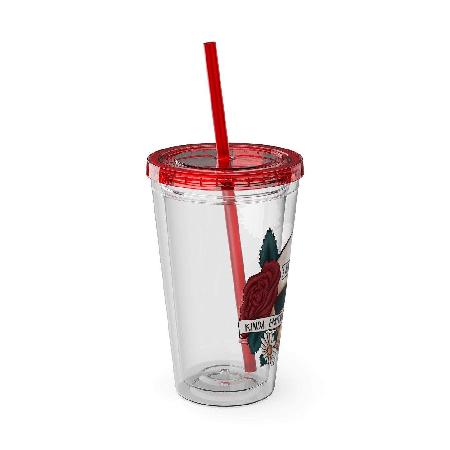 Kinda Emotional/Emotionless Sunsplash Tumbler with Straw, 16oz