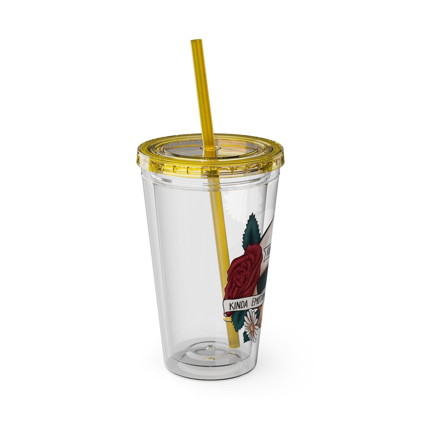 Kinda Emotional/Emotionless Sunsplash Tumbler with Straw, 16oz