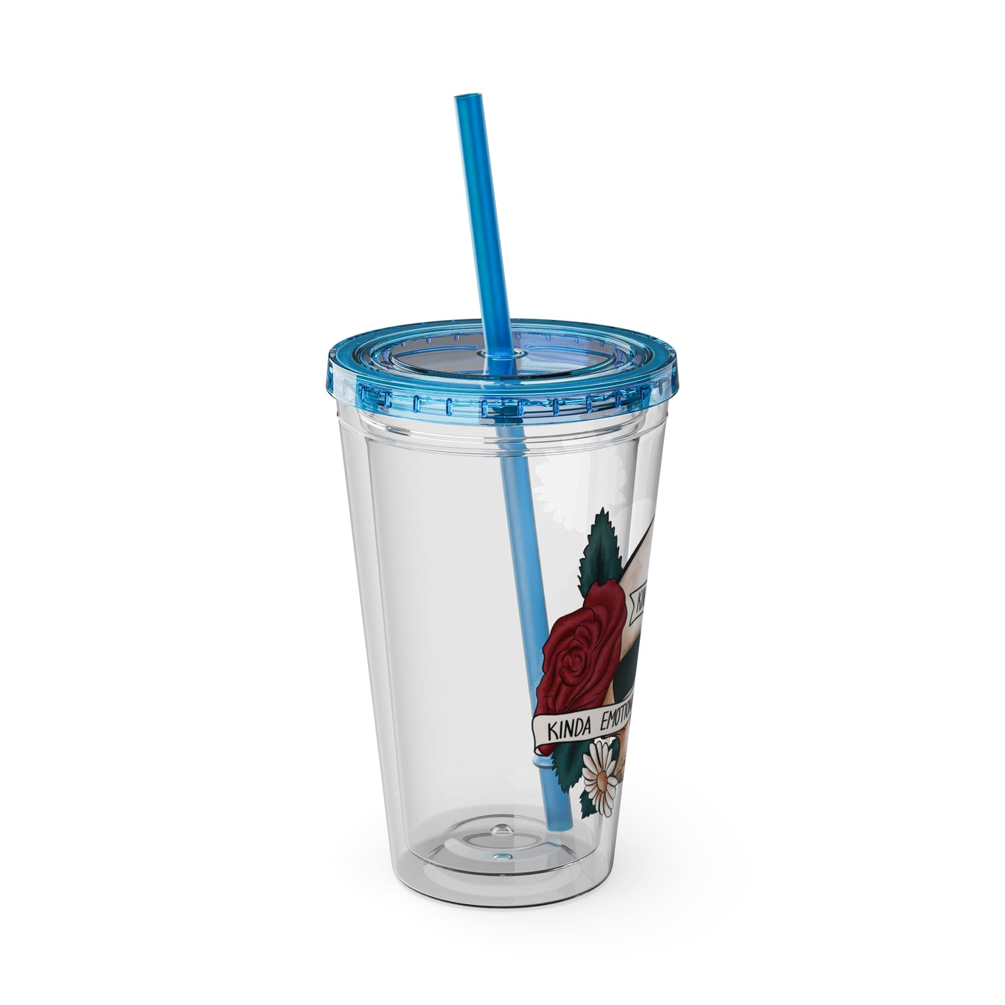 Kinda Emotional/Emotionless Sunsplash Tumbler with Straw, 16oz