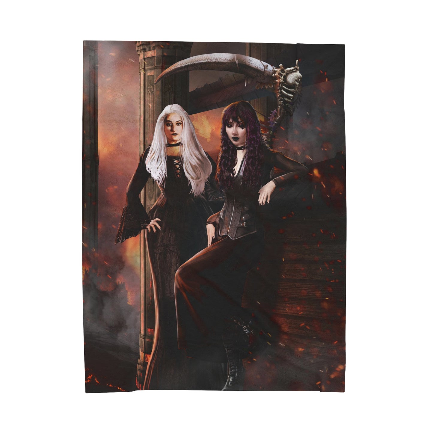 Death & Misery in Hell Velveteen Plush Blanket