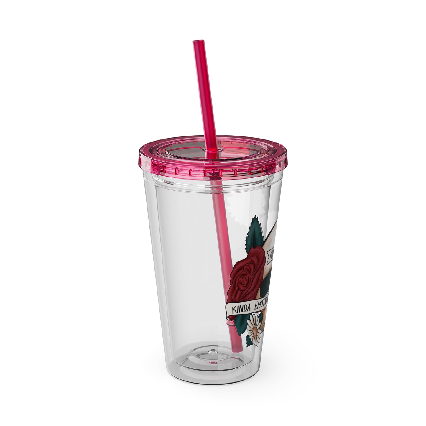 Kinda Emotional/Emotionless Sunsplash Tumbler with Straw, 16oz