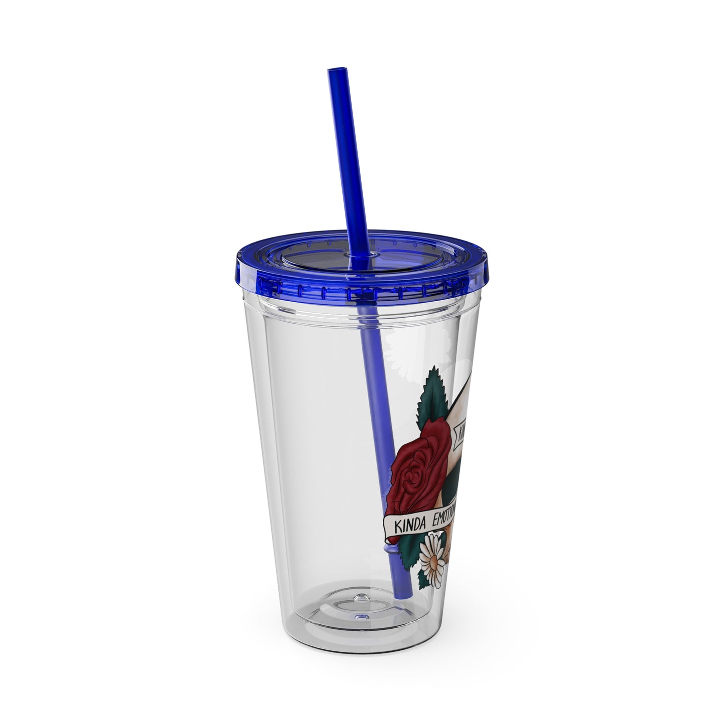 Kinda Emotional/Emotionless Sunsplash Tumbler with Straw, 16oz