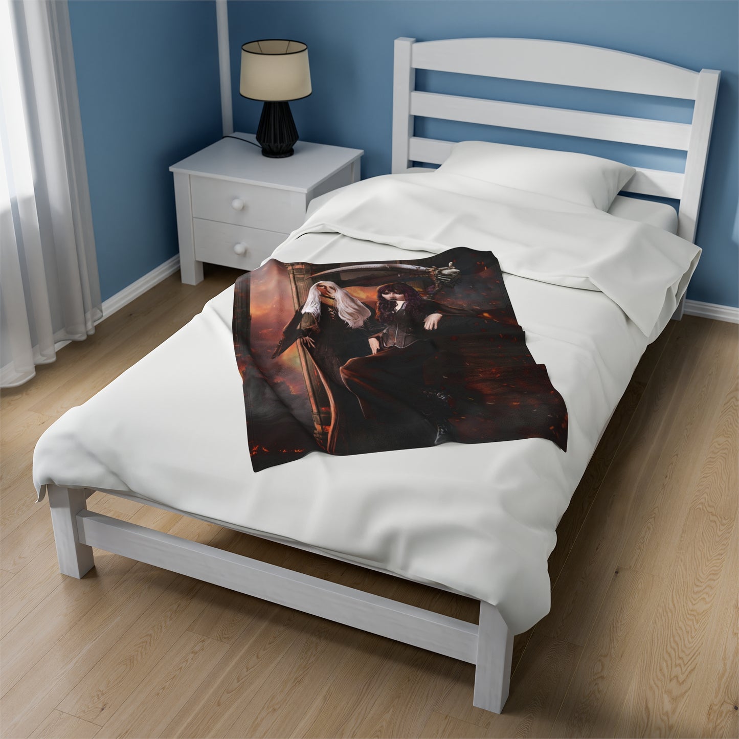 Death & Misery in Hell Velveteen Plush Blanket