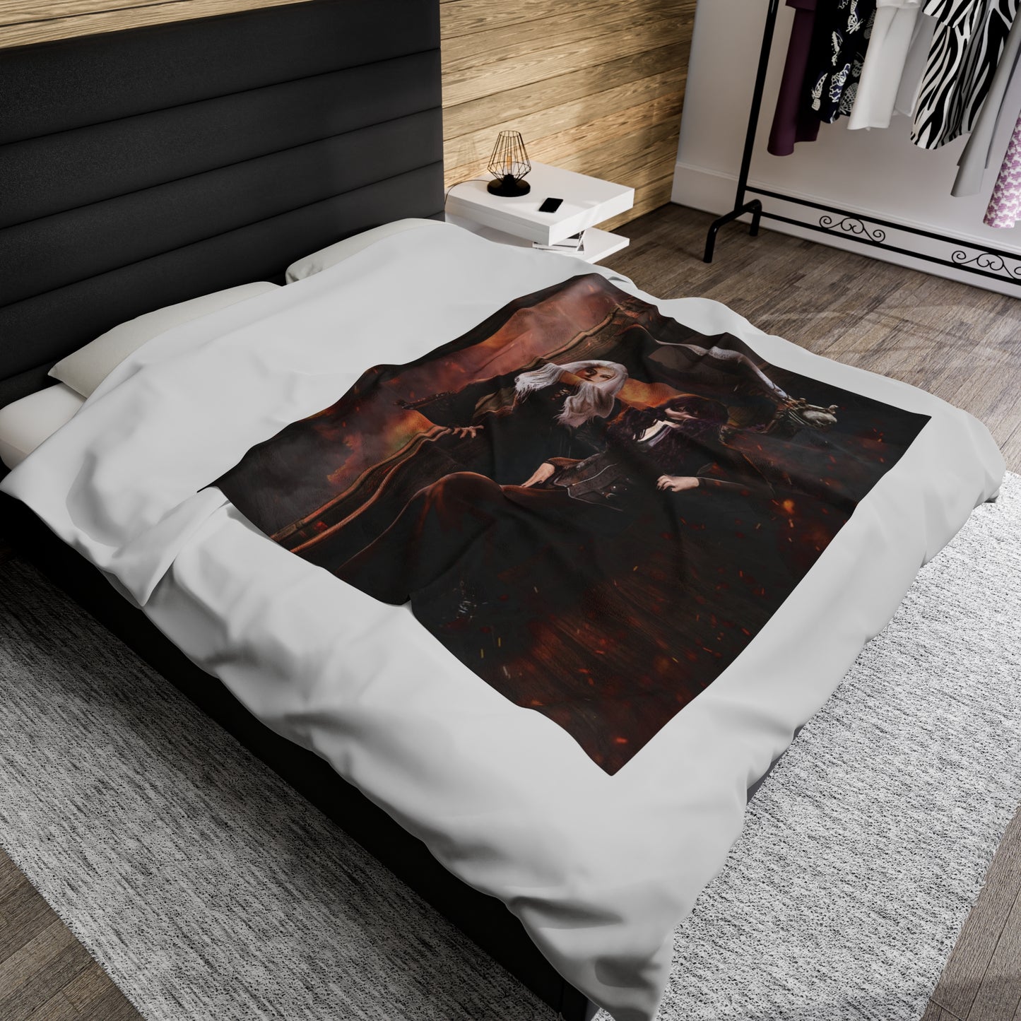 Death & Misery in Hell Velveteen Plush Blanket