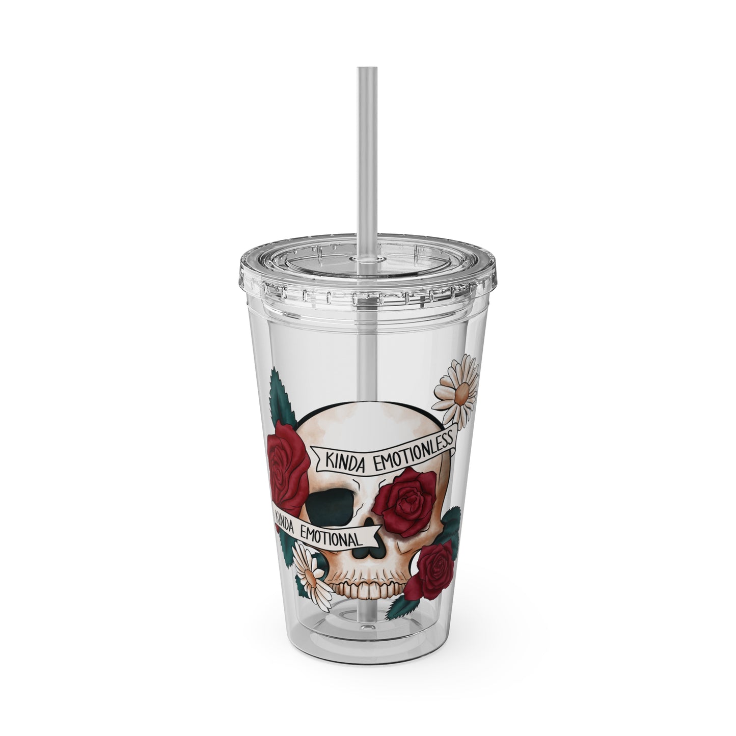 Kinda Emotional/Emotionless Sunsplash Tumbler with Straw, 16oz