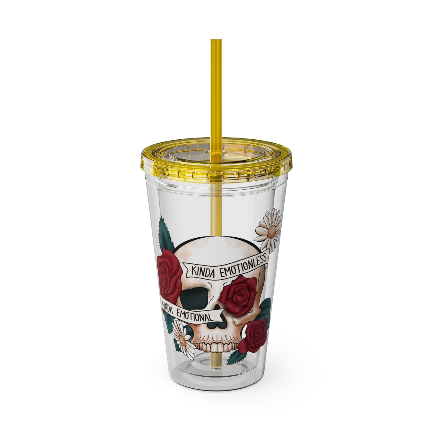 Kinda Emotional/Emotionless Sunsplash Tumbler with Straw, 16oz