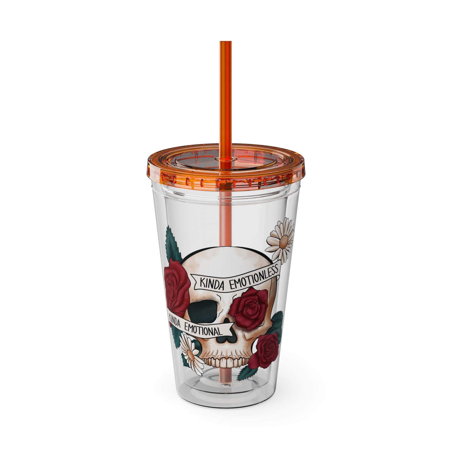 Kinda Emotional/Emotionless Sunsplash Tumbler with Straw, 16oz