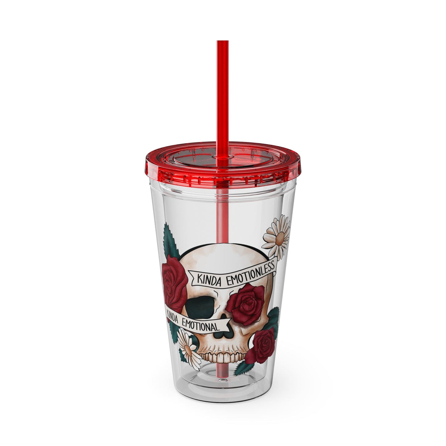 Kinda Emotional/Emotionless Sunsplash Tumbler with Straw, 16oz