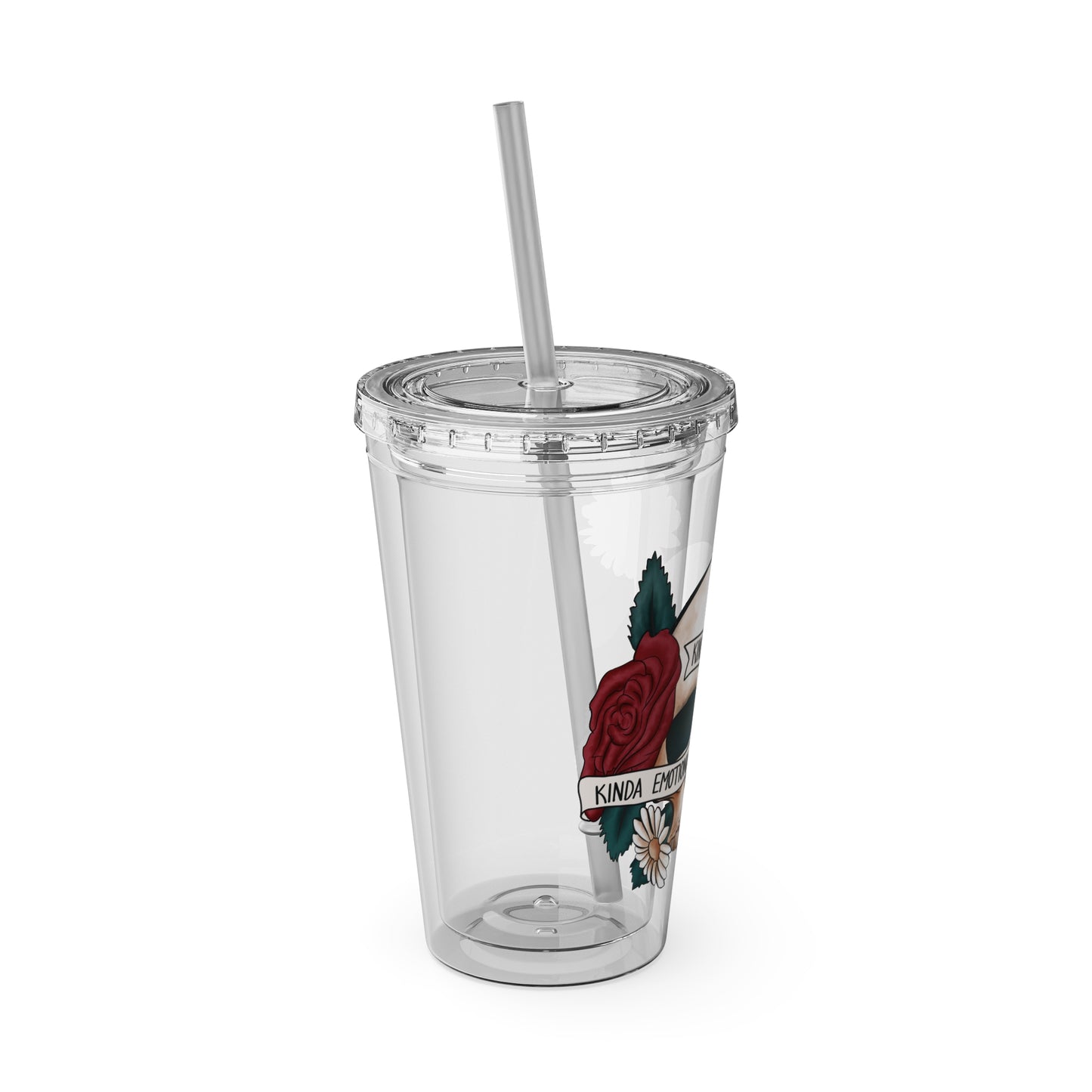 Kinda Emotional/Emotionless Sunsplash Tumbler with Straw, 16oz