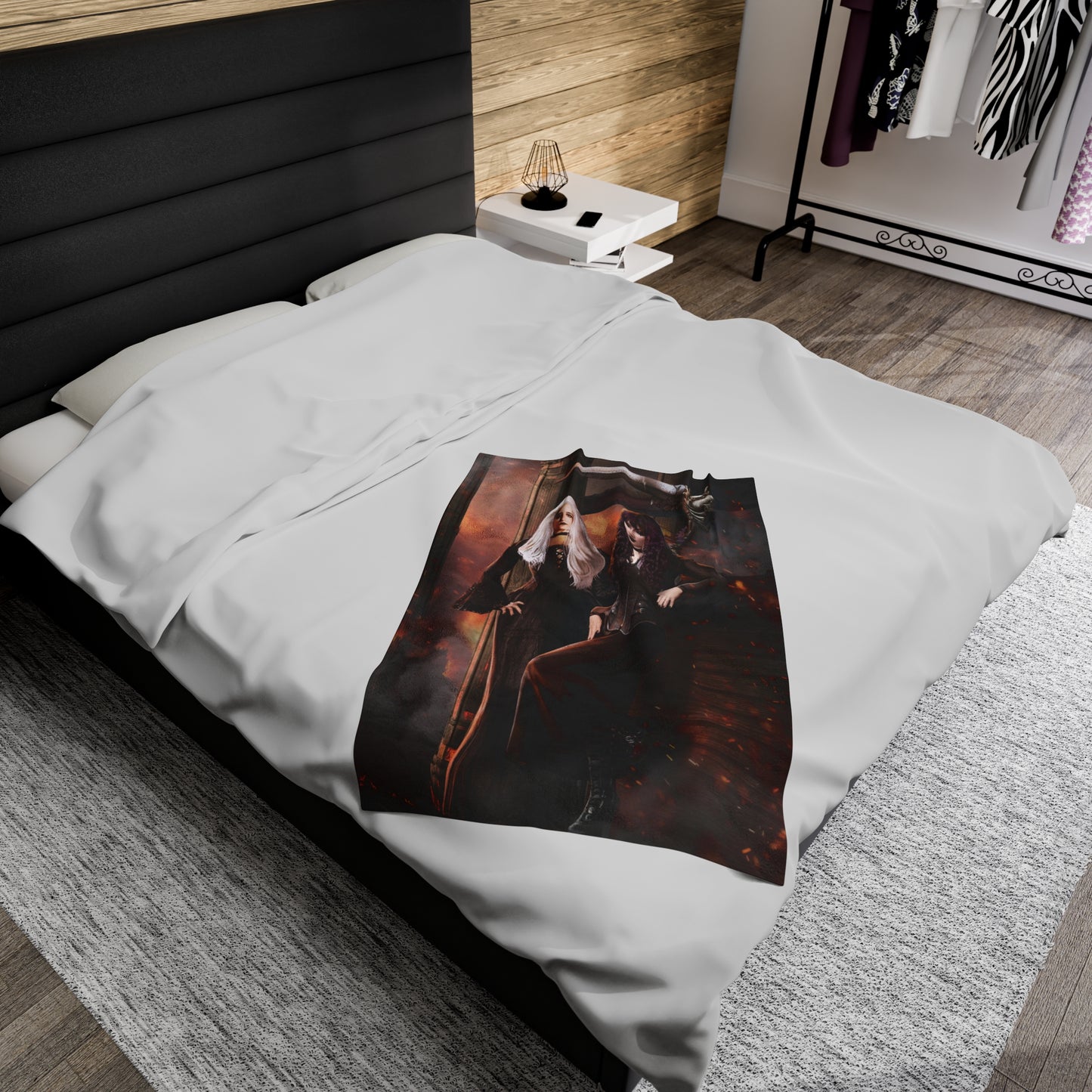 Death & Misery in Hell Velveteen Plush Blanket