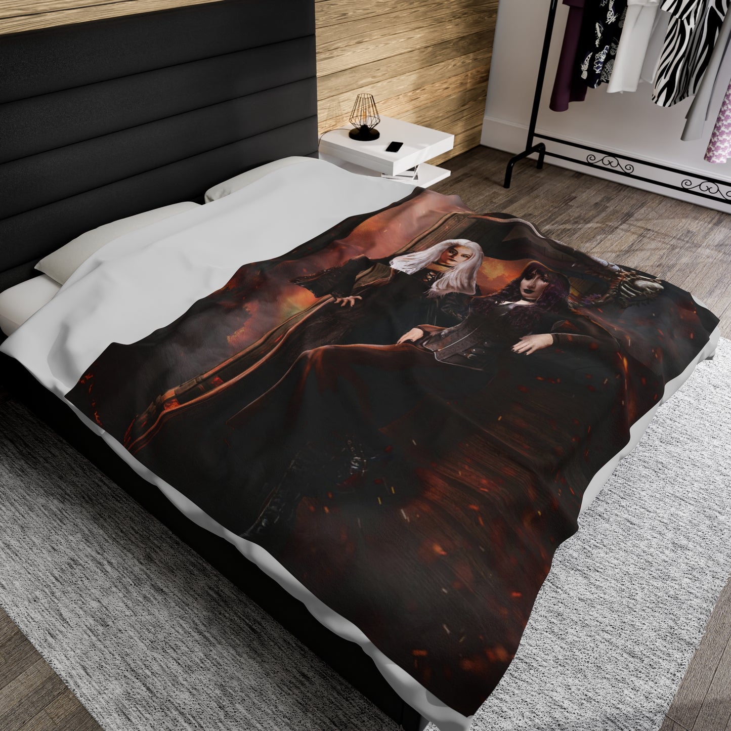 Death & Misery in Hell Velveteen Plush Blanket