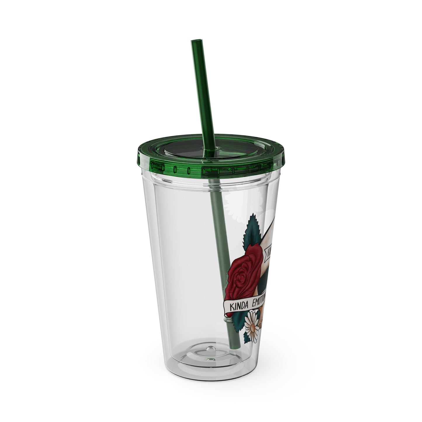 Kinda Emotional/Emotionless Sunsplash Tumbler with Straw, 16oz