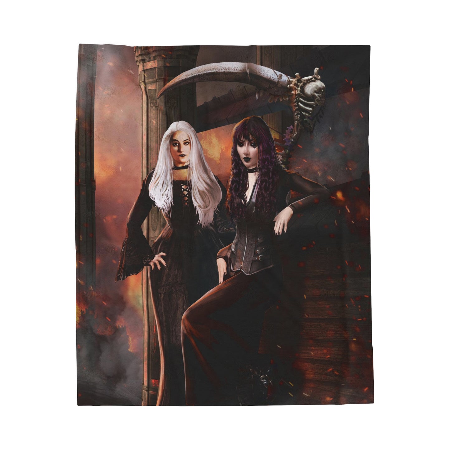 Death & Misery in Hell Velveteen Plush Blanket