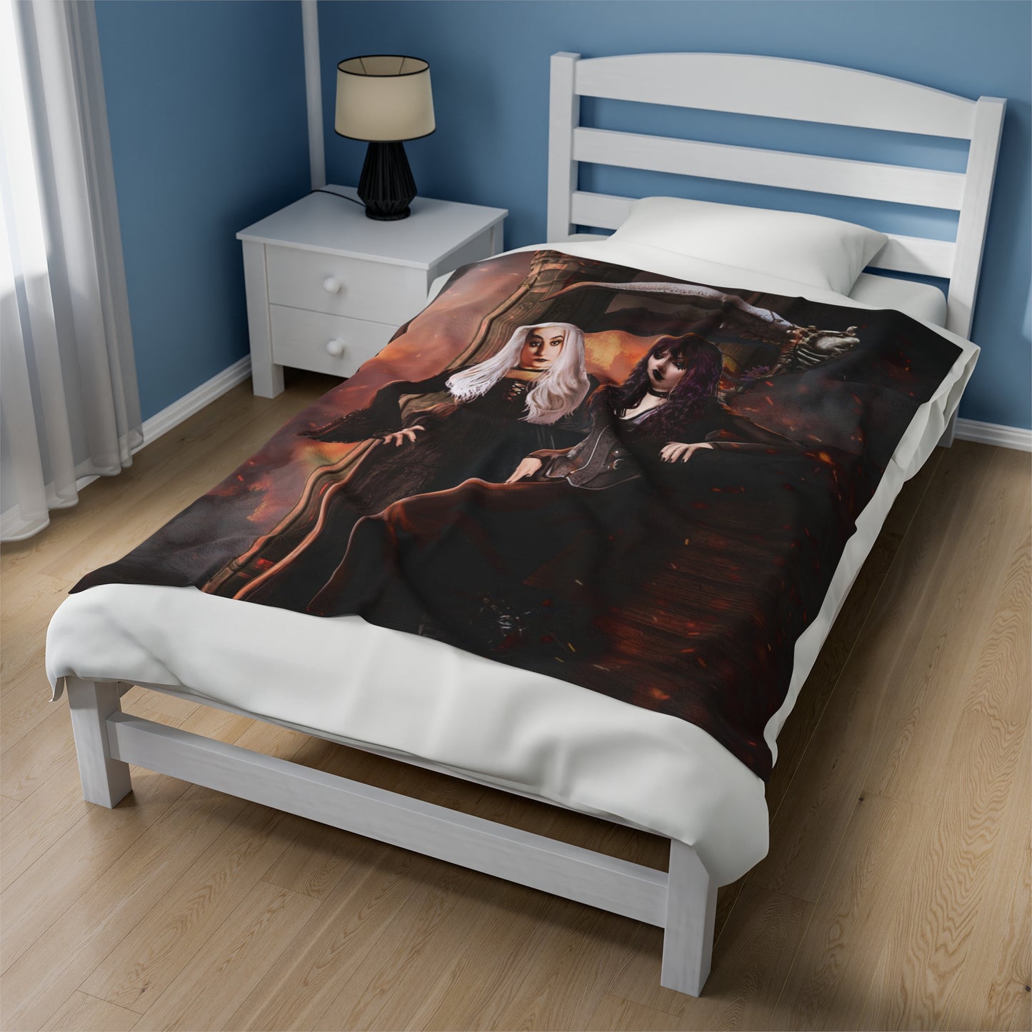 Death & Misery in Hell Velveteen Plush Blanket