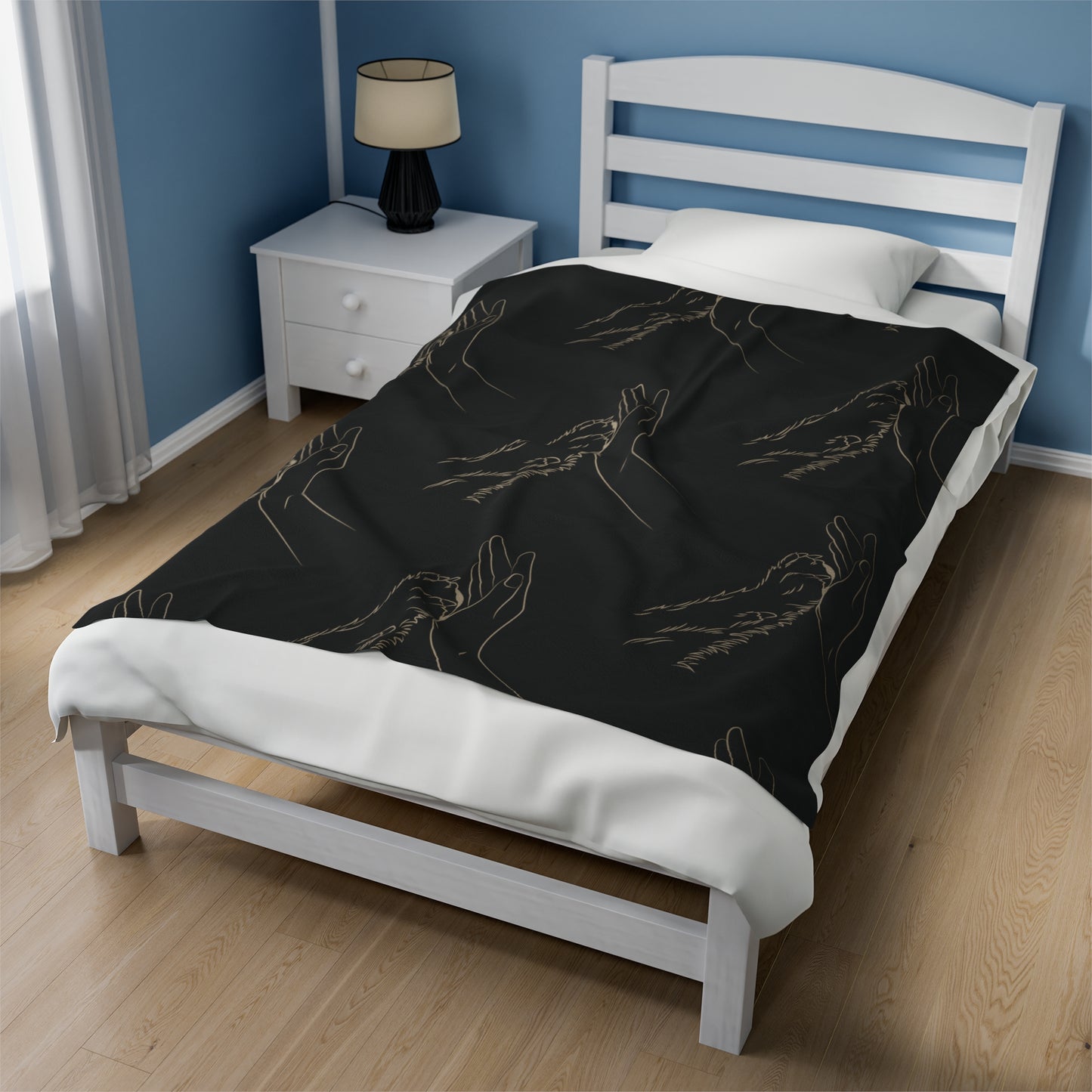 Paw & Hand Velveteen Plush Blanket