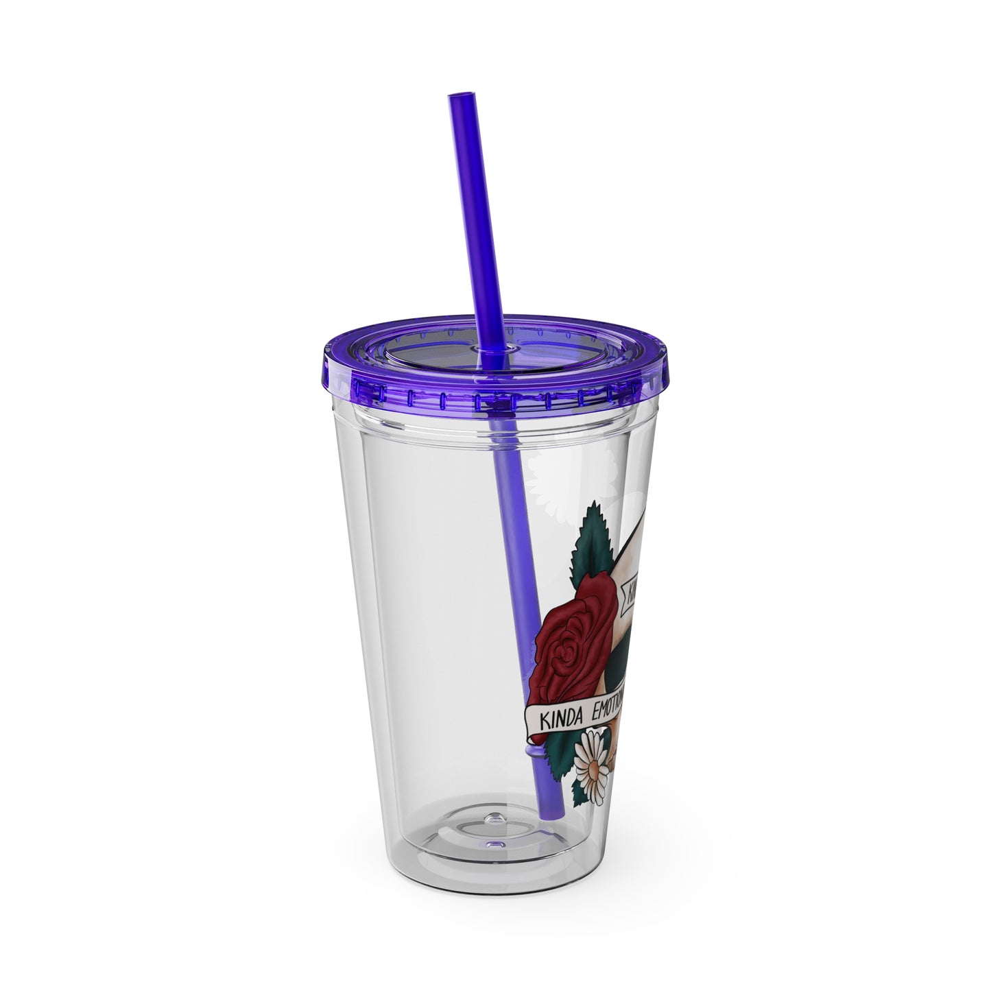 Kinda Emotional/Emotionless Sunsplash Tumbler with Straw, 16oz