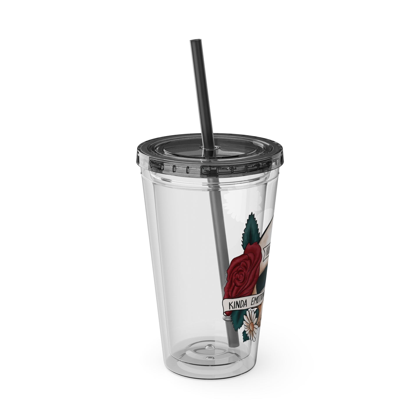 Kinda Emotional/Emotionless Sunsplash Tumbler with Straw, 16oz