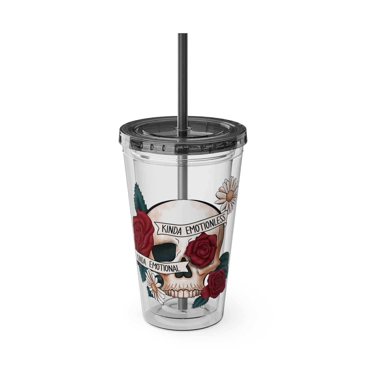 Kinda Emotional/Emotionless Sunsplash Tumbler with Straw, 16oz