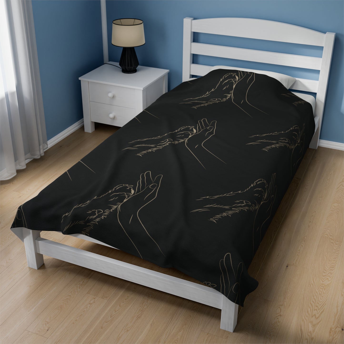 Paw & Hand Velveteen Plush Blanket