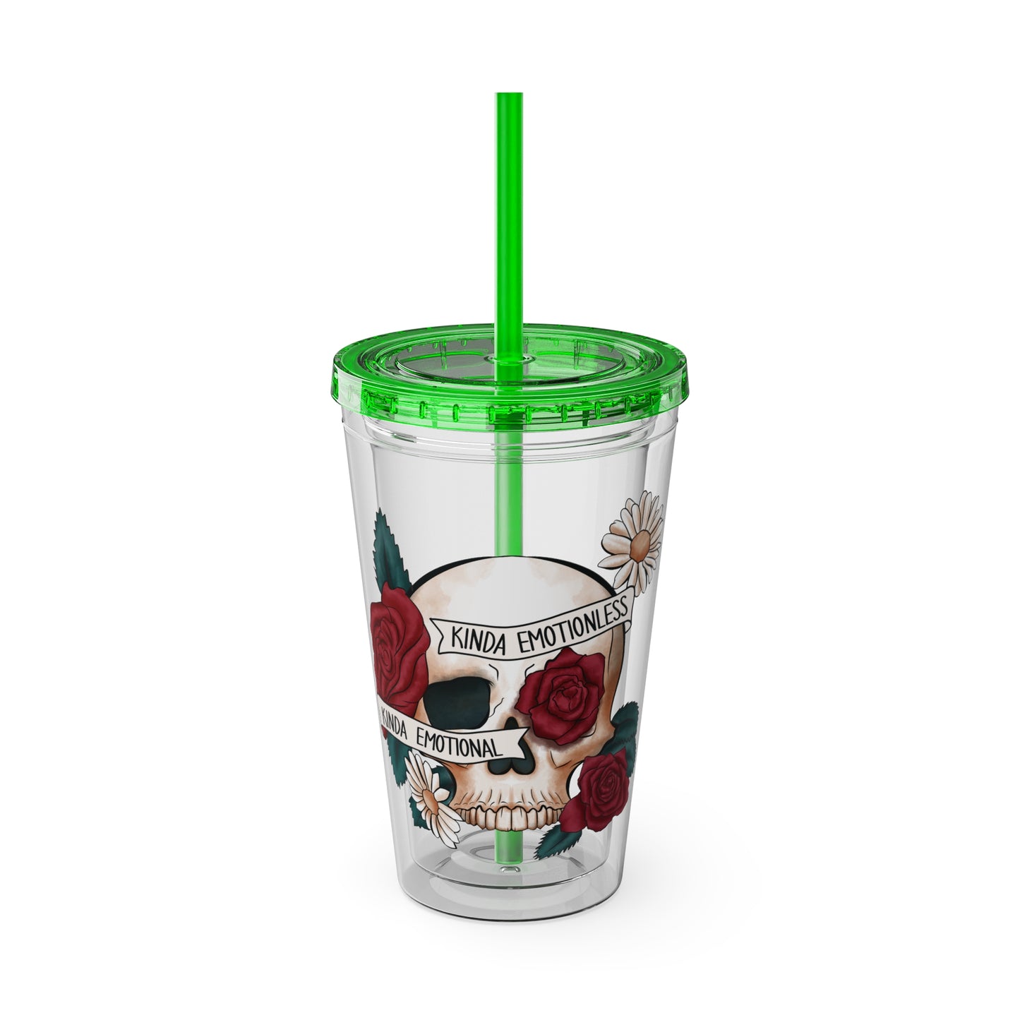 Kinda Emotional/Emotionless Sunsplash Tumbler with Straw, 16oz