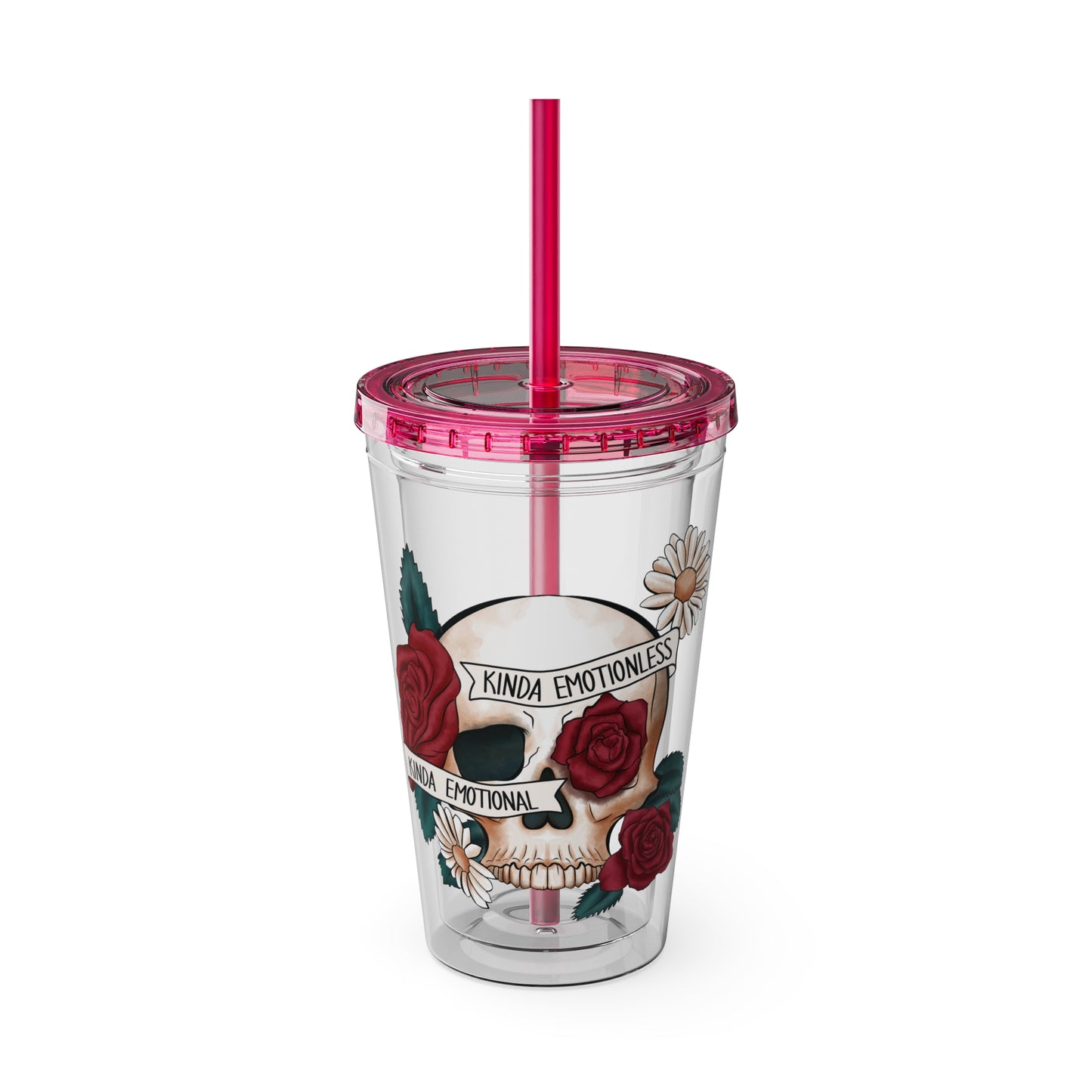 Kinda Emotional/Emotionless Sunsplash Tumbler with Straw, 16oz