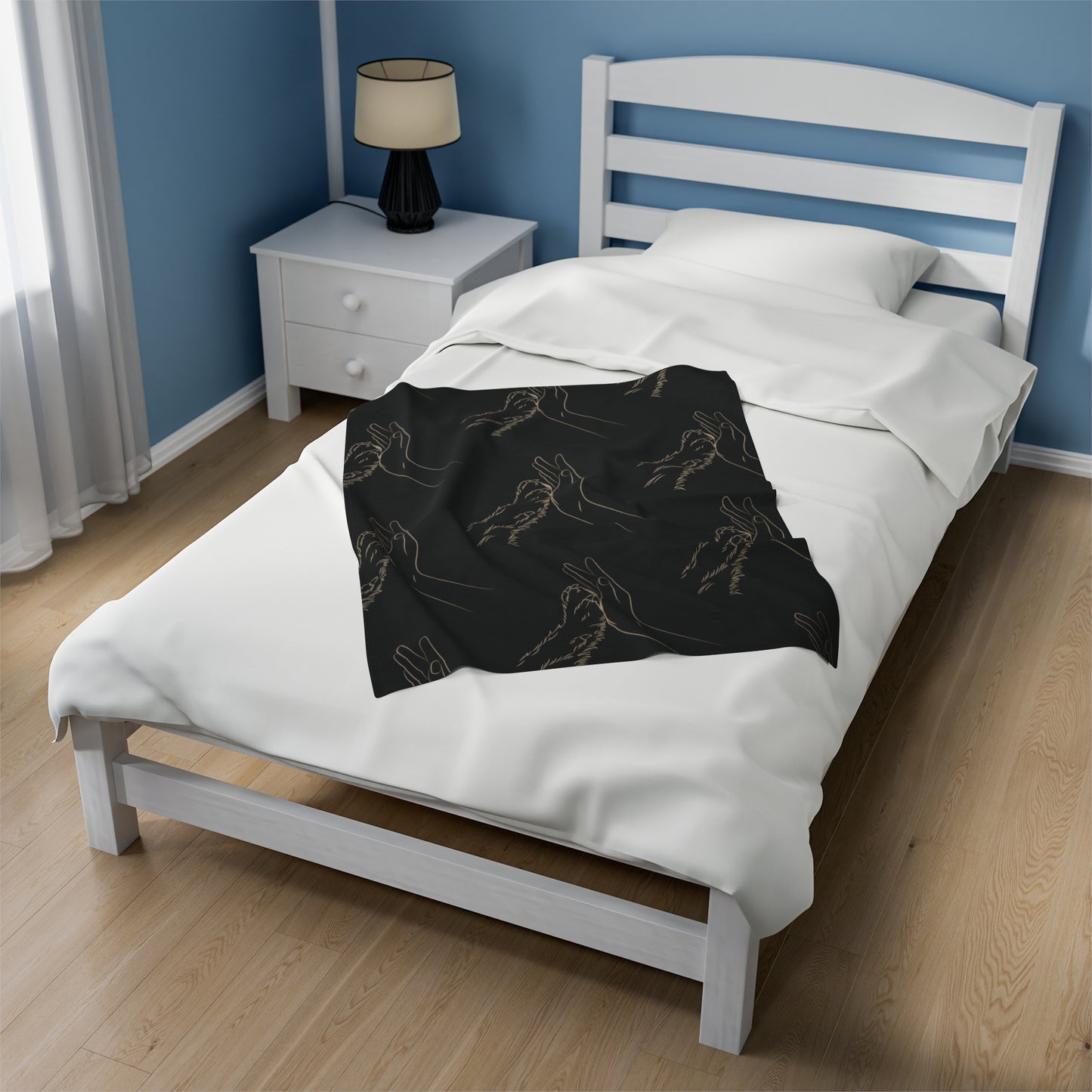 Paw & Hand Velveteen Plush Blanket