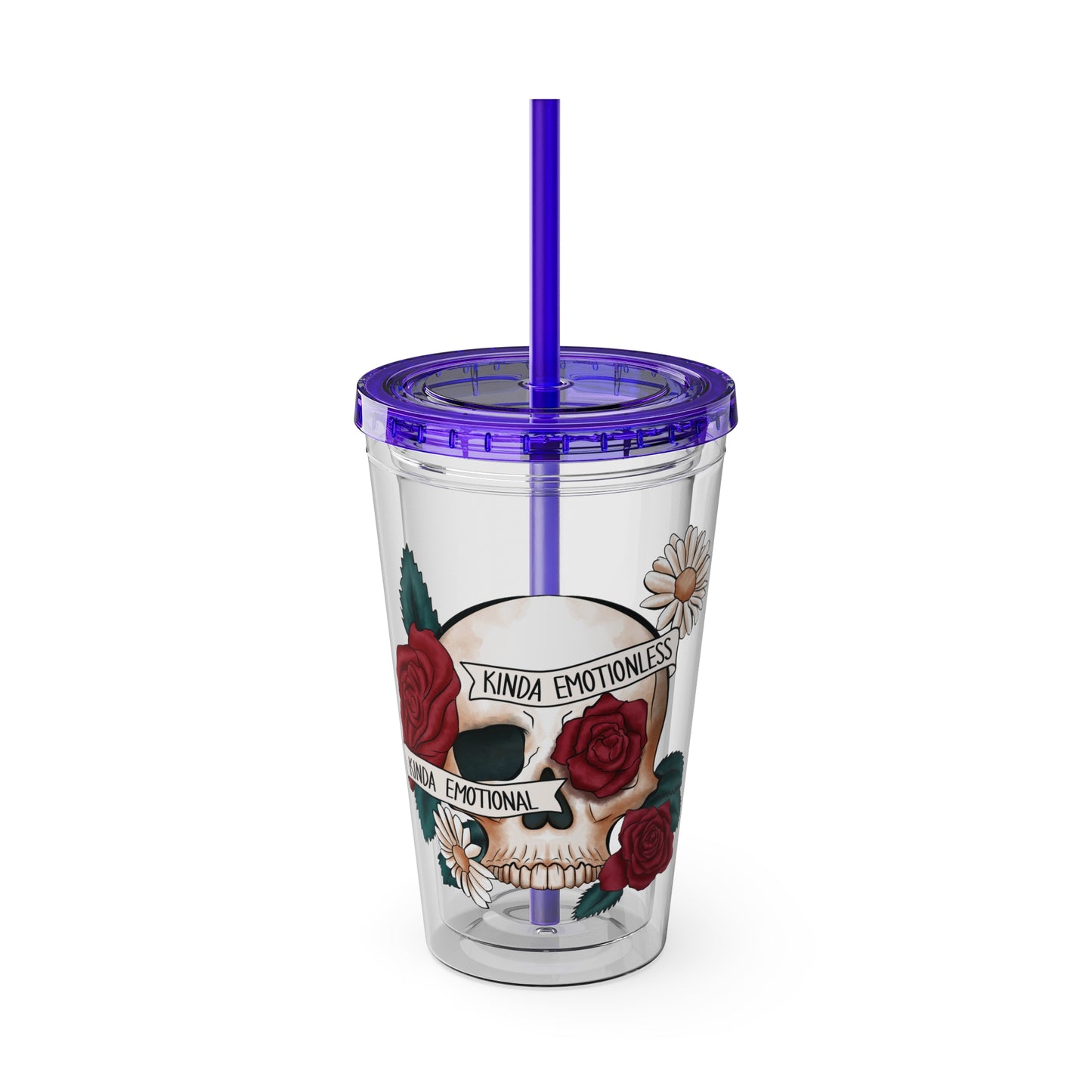 Kinda Emotional/Emotionless Sunsplash Tumbler with Straw, 16oz