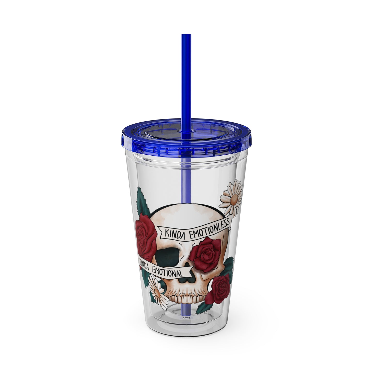 Kinda Emotional/Emotionless Sunsplash Tumbler with Straw, 16oz