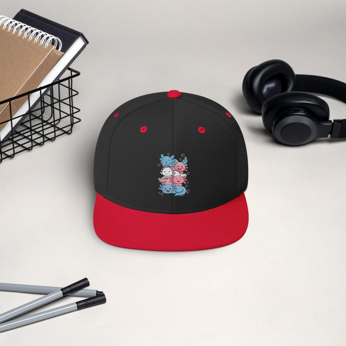 Kawaii Axolotl Transgender Pride Flag Snapback Hat