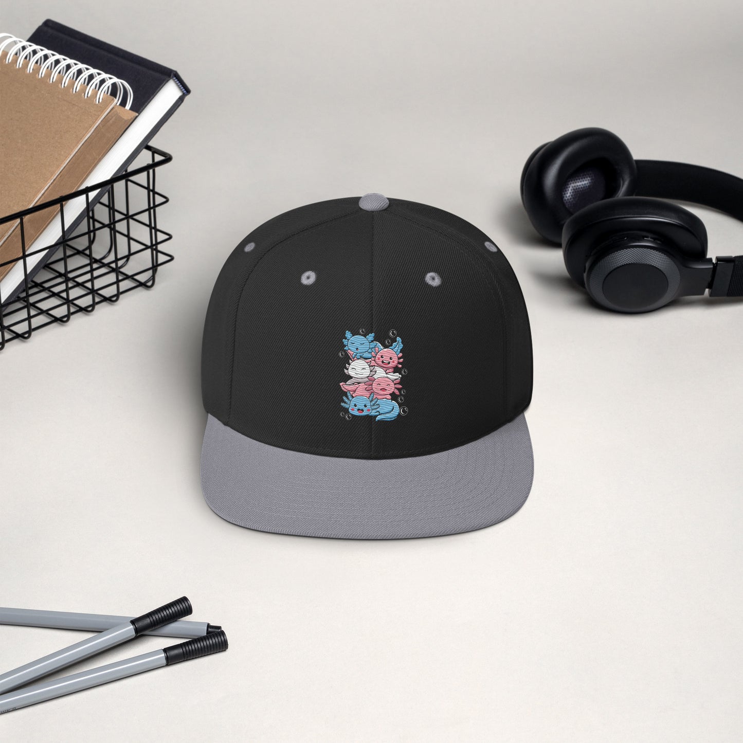 Kawaii Axolotl Transgender Pride Flag Snapback Hat