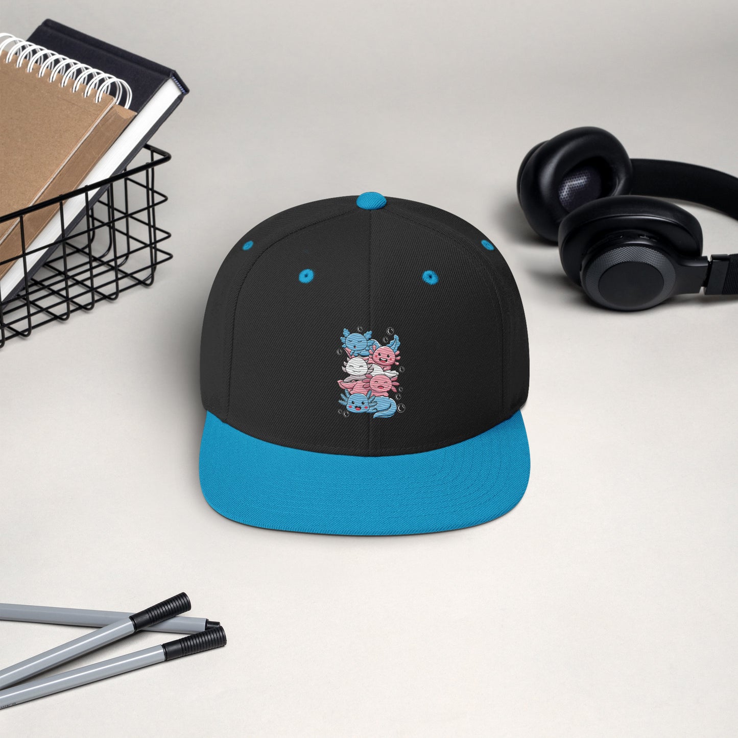 Kawaii Axolotl Transgender Pride Flag Snapback Hat