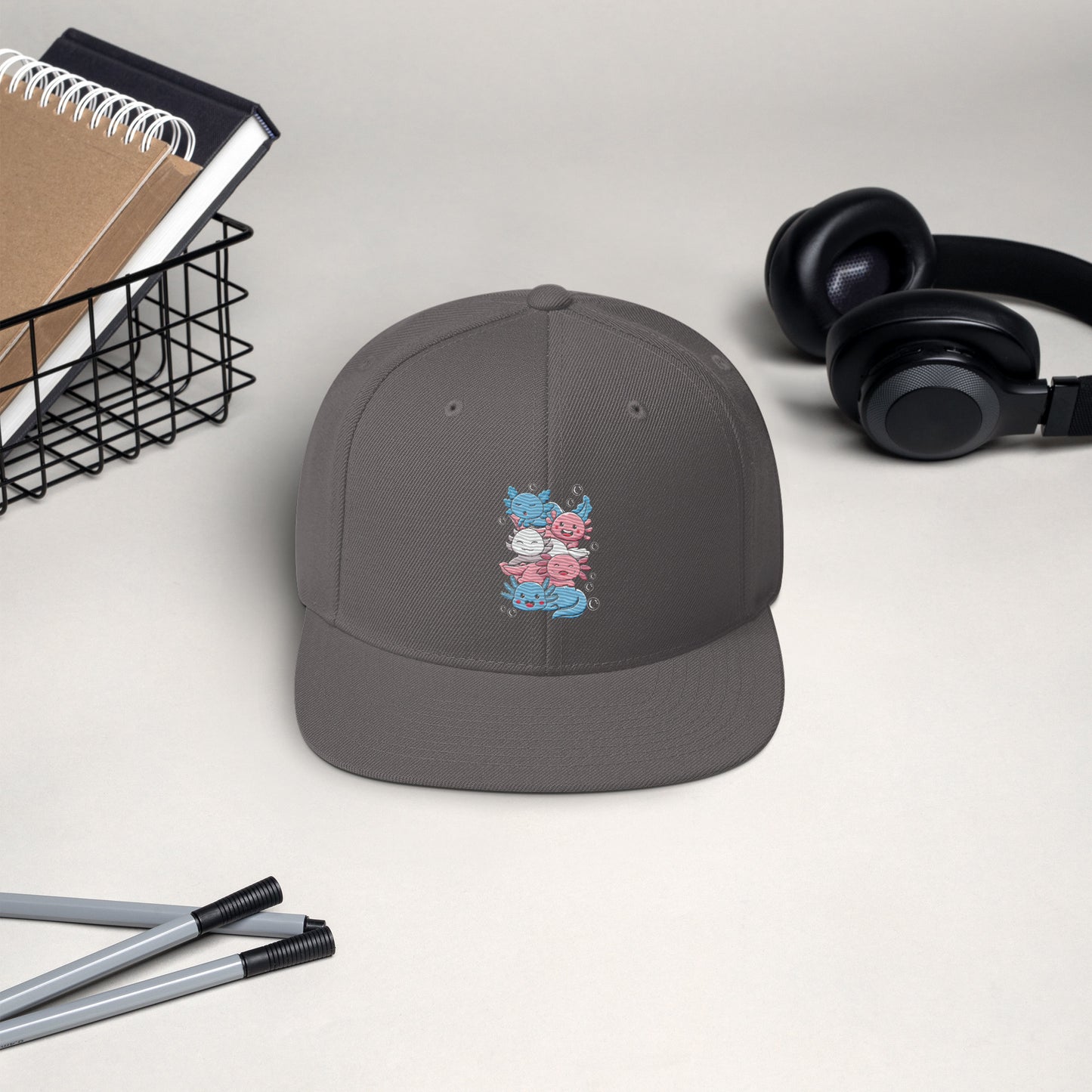 Kawaii Axolotl Transgender Pride Flag Snapback Hat