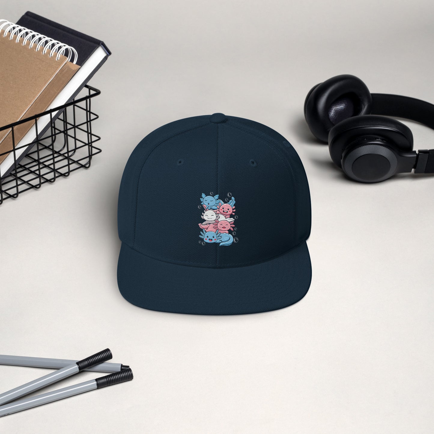 Kawaii Axolotl Transgender Pride Flag Snapback Hat