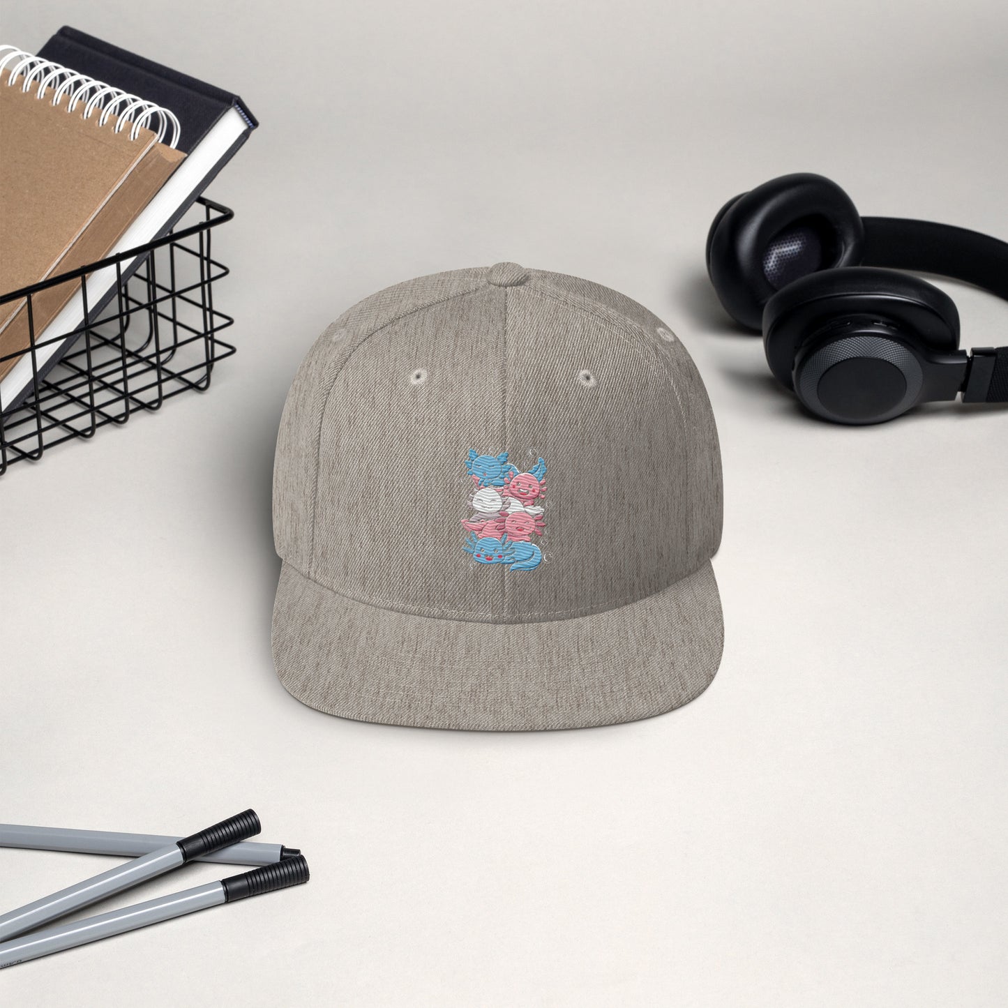 Kawaii Axolotl Transgender Pride Flag Snapback Hat
