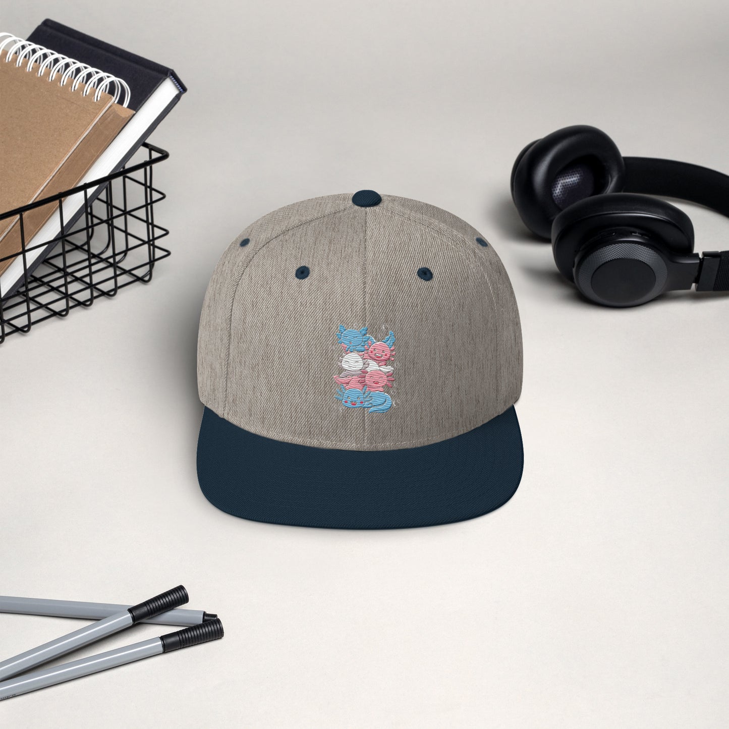 Kawaii Axolotl Transgender Pride Flag Snapback Hat