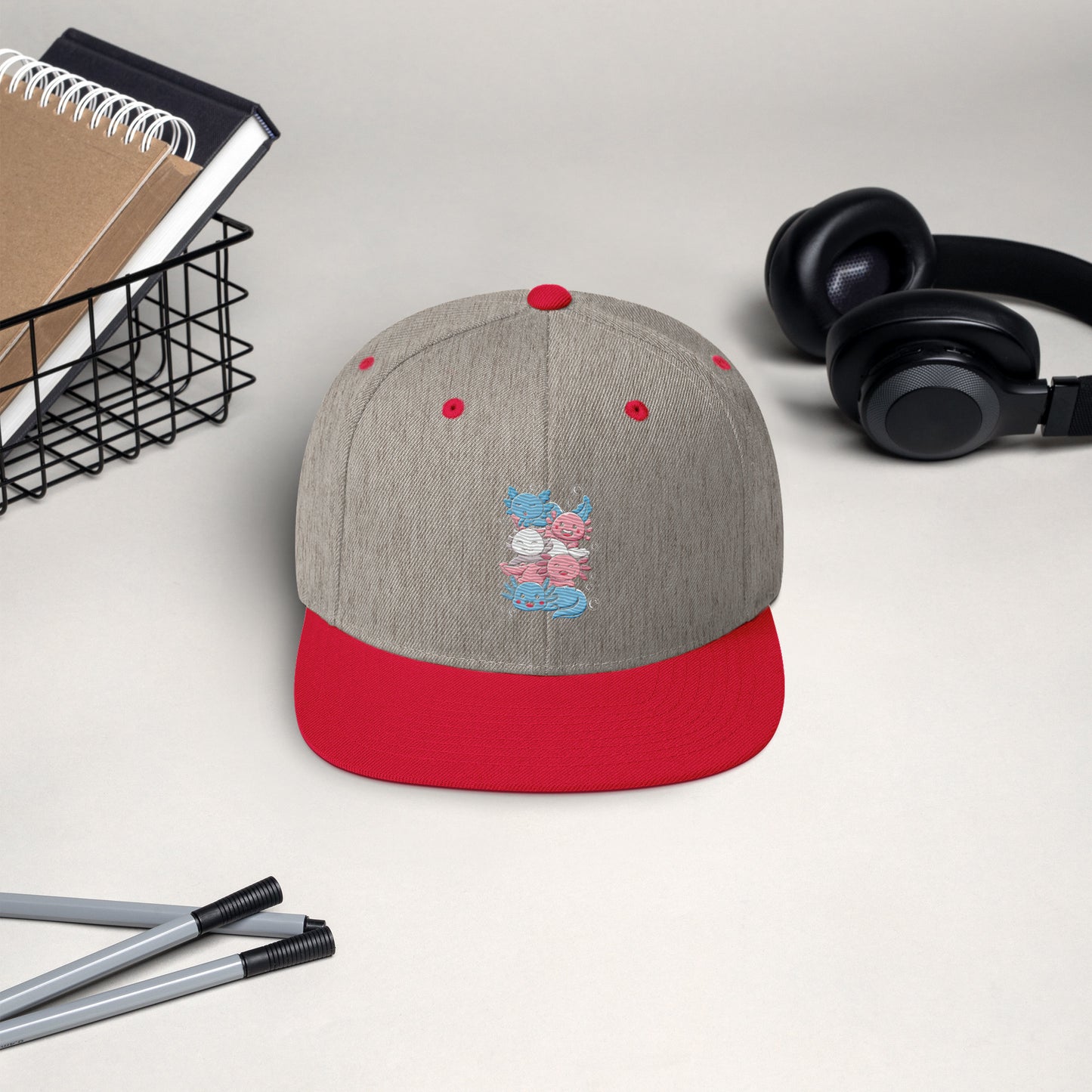 Kawaii Axolotl Transgender Pride Flag Snapback Hat