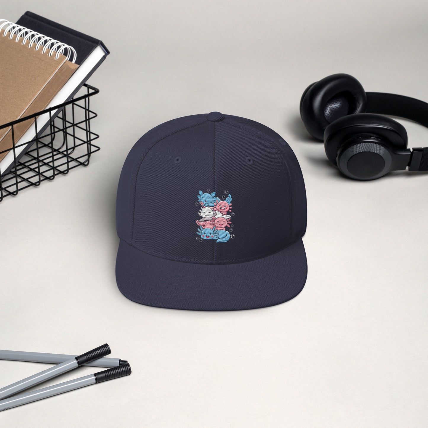 Kawaii Axolotl Transgender Pride Flag Snapback Hat