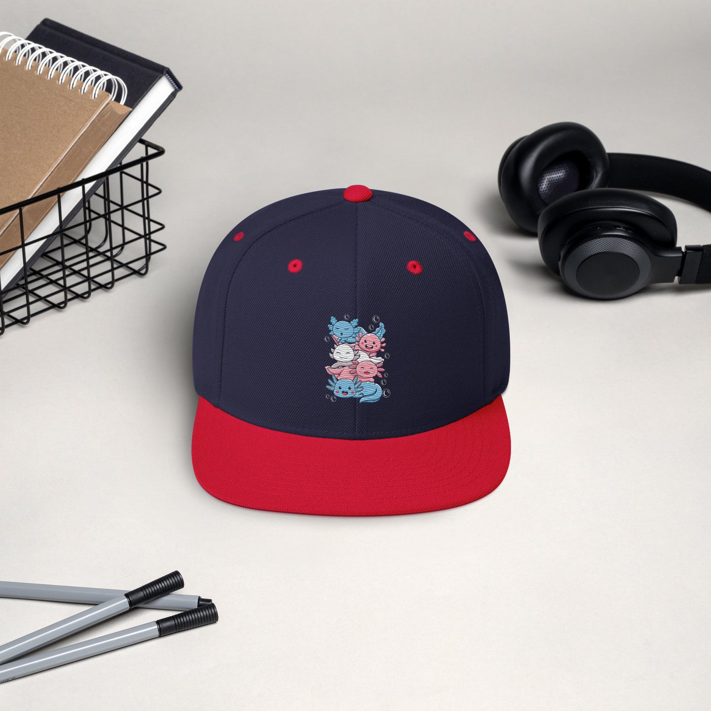 Kawaii Axolotl Transgender Pride Flag Snapback Hat