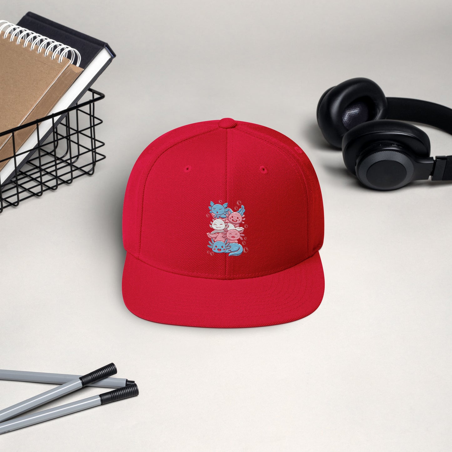 Kawaii Axolotl Transgender Pride Flag Snapback Hat