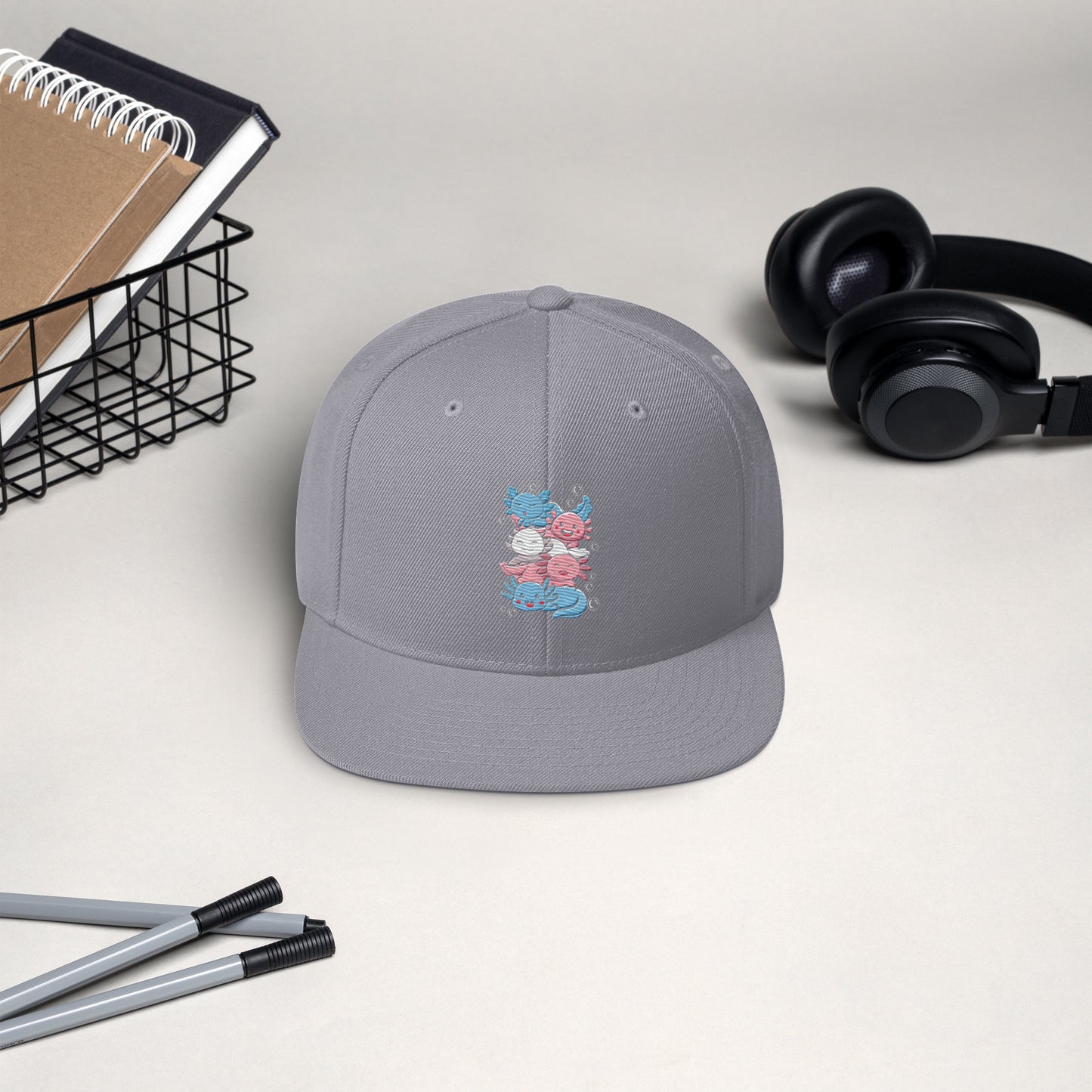 Kawaii Axolotl Transgender Pride Flag Snapback Hat
