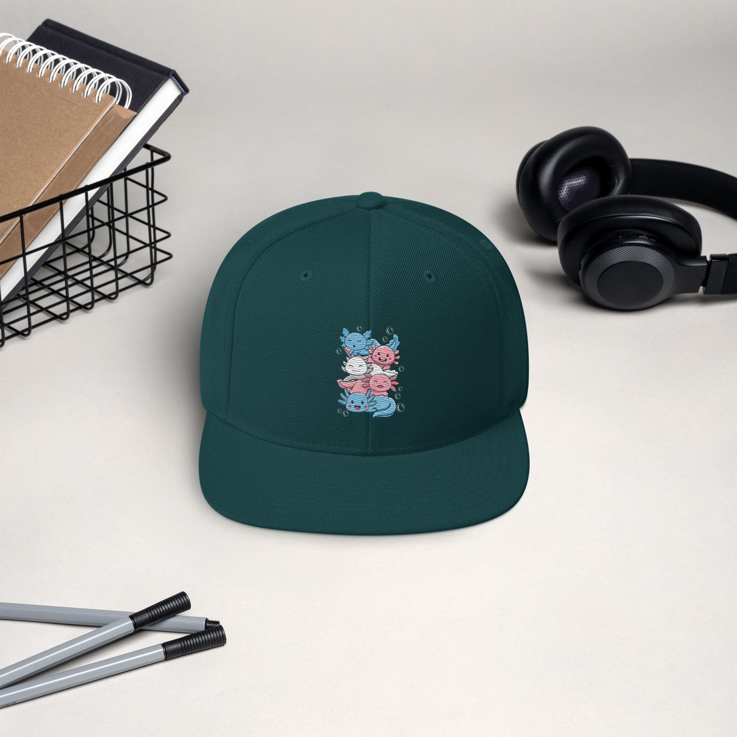Kawaii Axolotl Transgender Pride Flag Snapback Hat