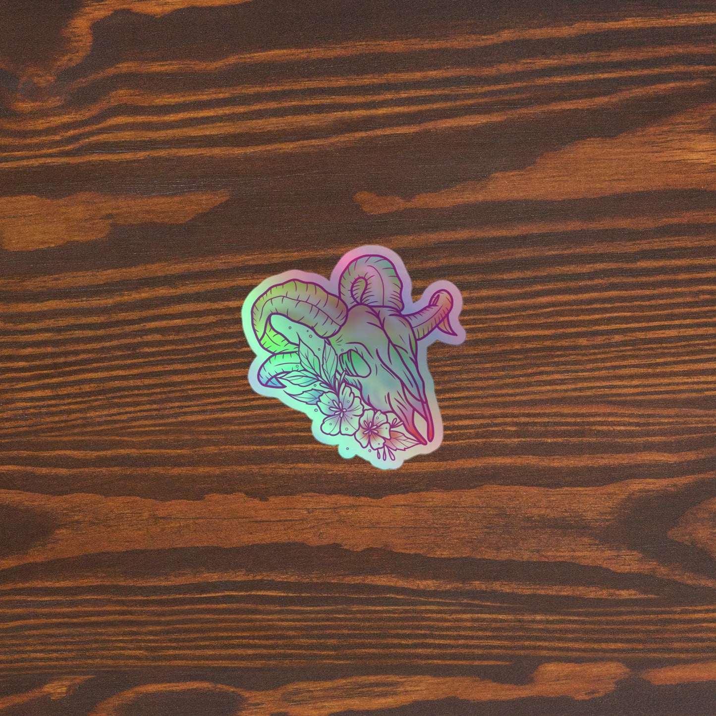 Ram Skull Holographic sticker