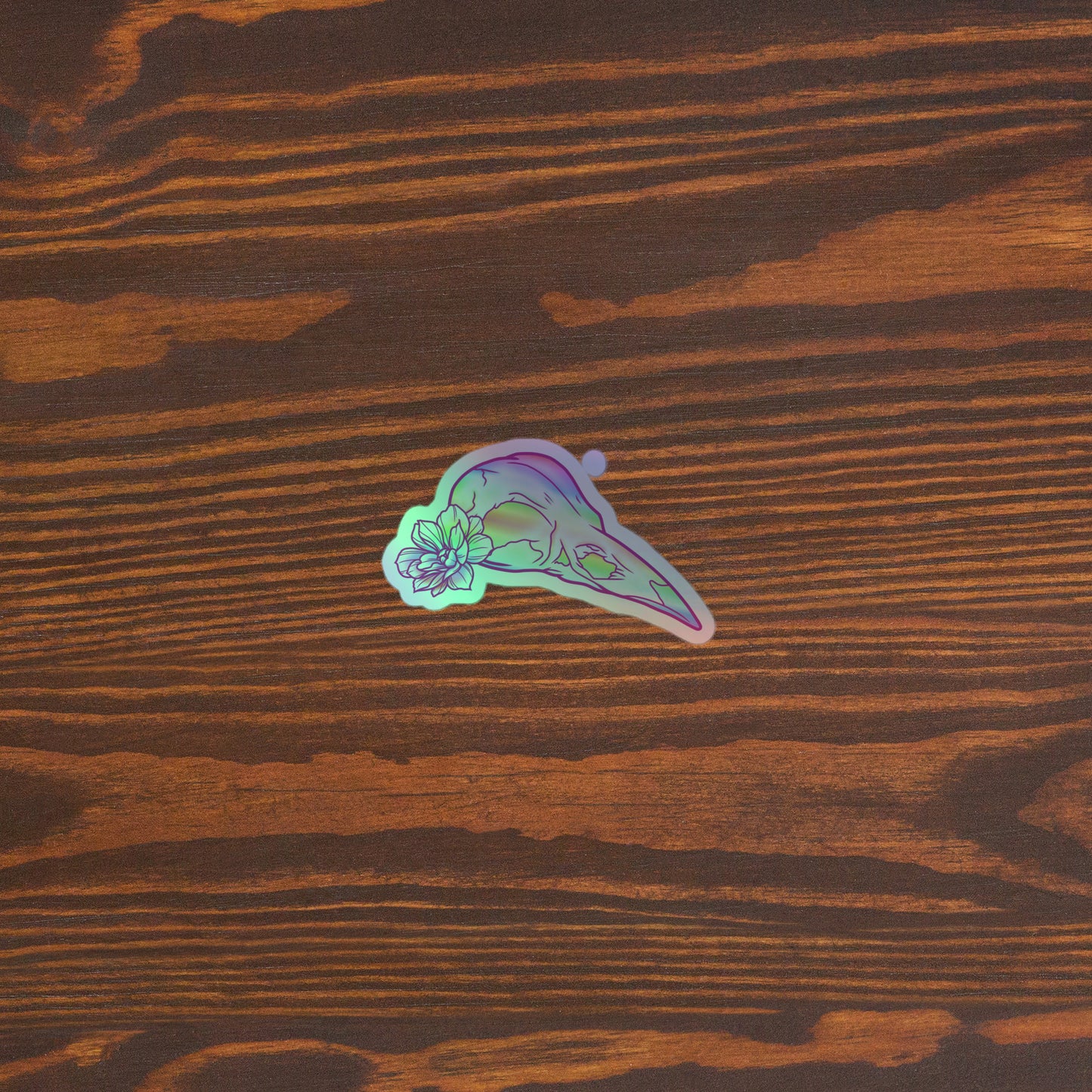 Bird Rainbow Skull Holographic sticker