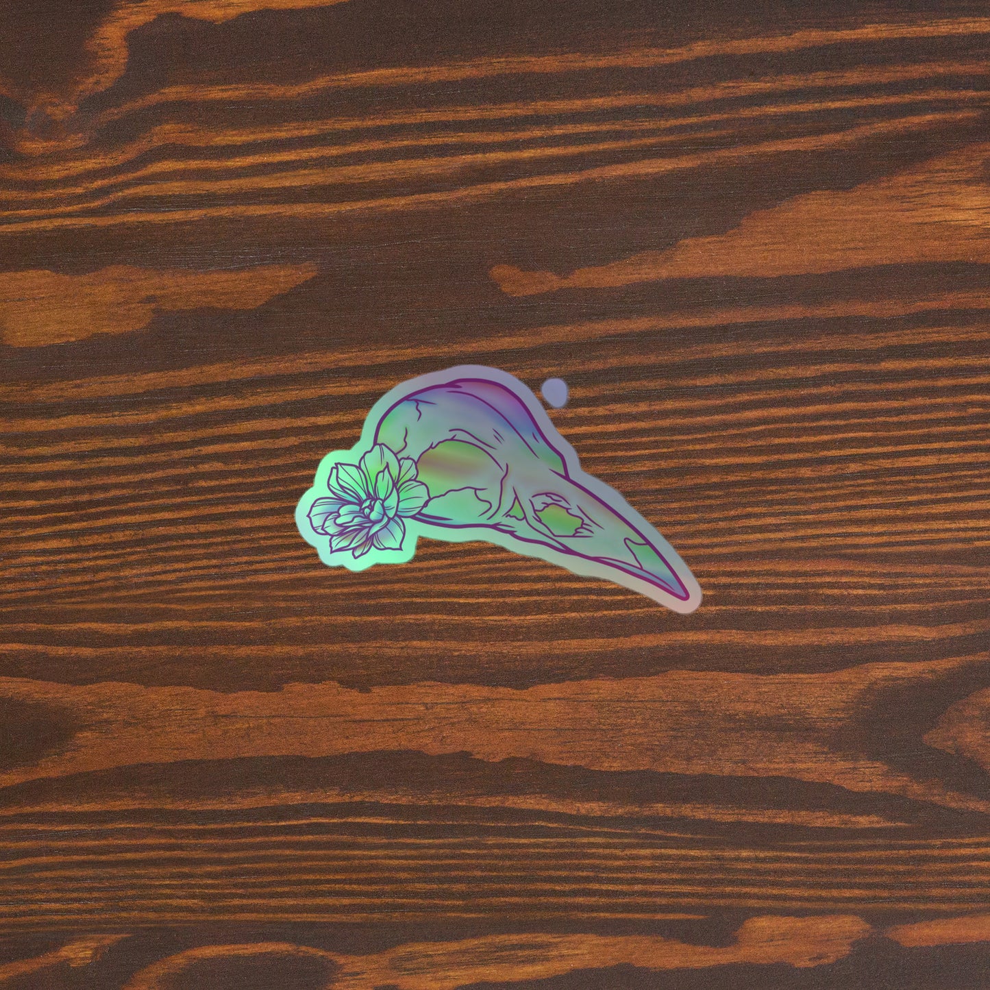 Bird Rainbow Skull Holographic sticker