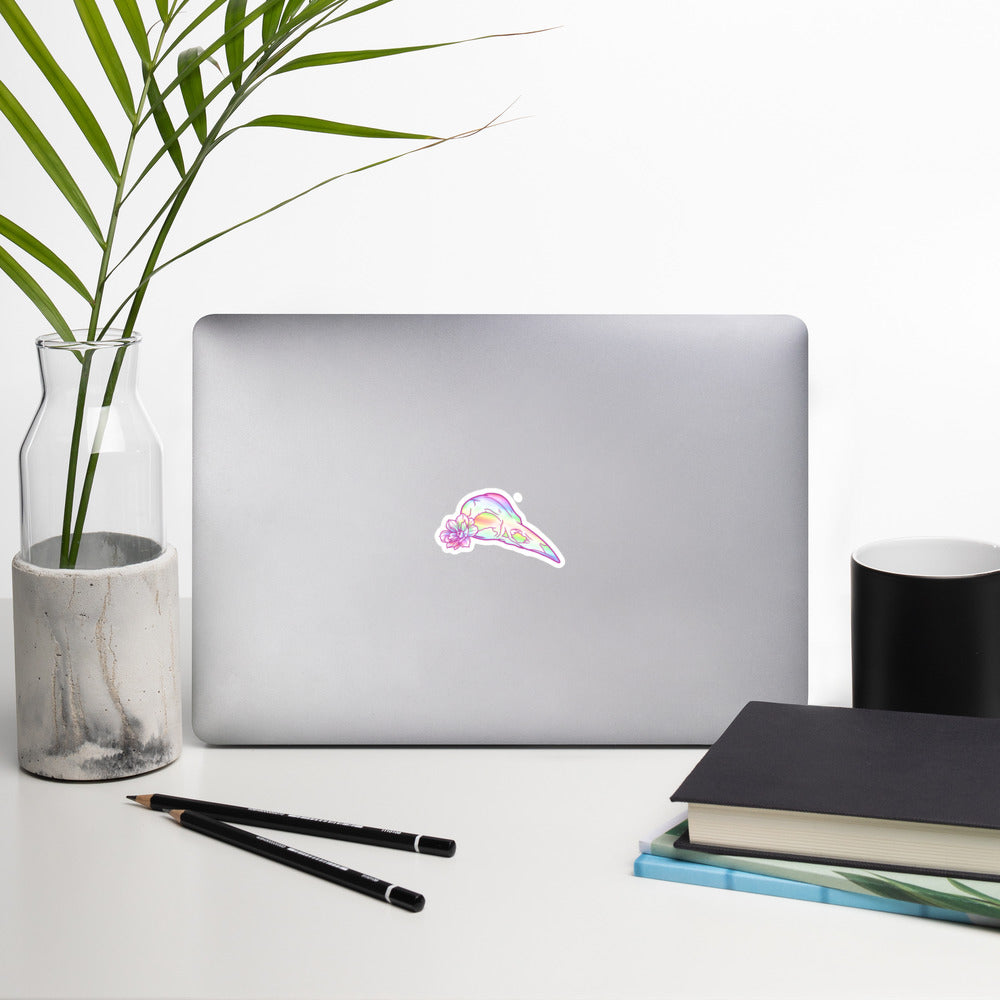 Bird Rainbow Skull Sticker