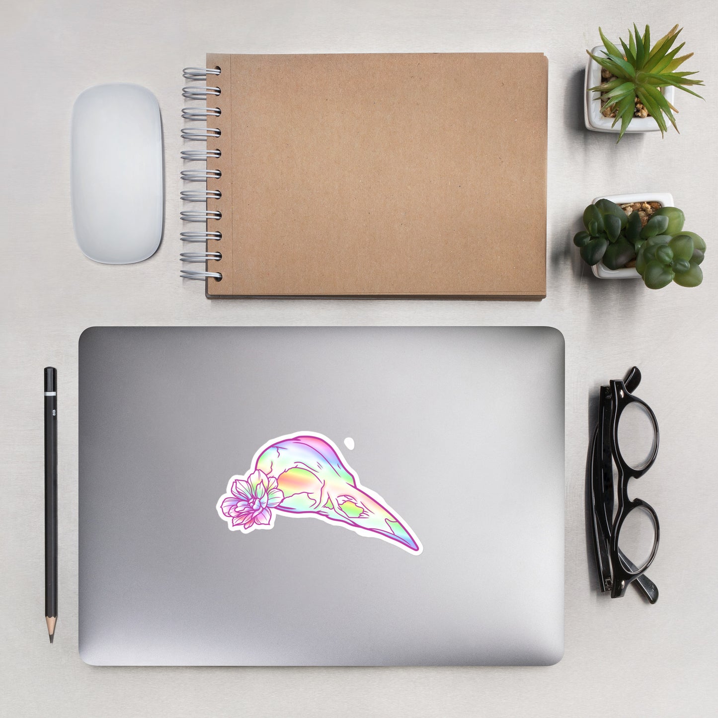 Bird Rainbow Skull Sticker