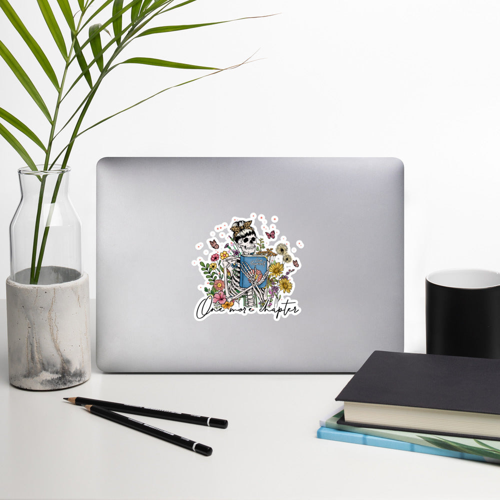 One More Chapter Skeleton Sticker